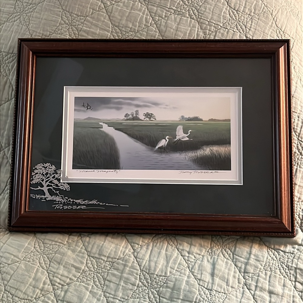 Jerry Raedeke, signed and numbered lithograph, titled “Marsh Majesty”